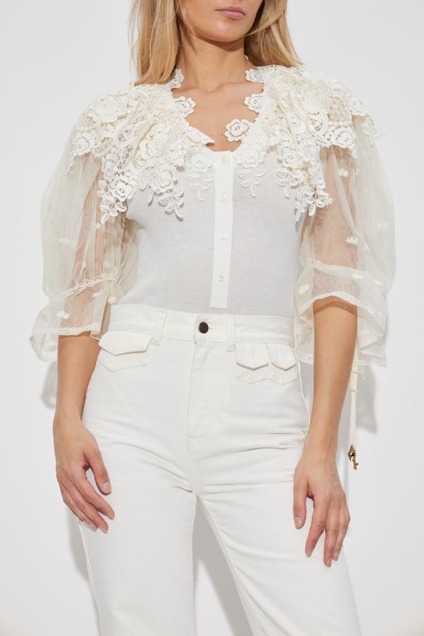 Chloé Bodysuit with lace collar | Women's Clothing | Vitkac
